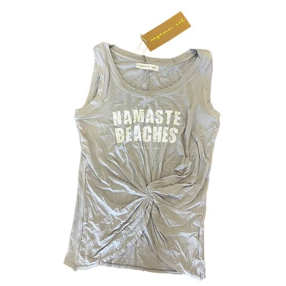 NWT Niyama Sol Namaste Beaches Tie tank platinum activewear yoga sz S - Picture 1 of 3